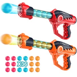 Shooting Game Toy for Boys and Girls Aged 6, 7, 8, 9, 10+ Years, Indoor Outdoor Toy Popper Air Toy Guns with 36 Foam Balls, Compatible with Nerf Target