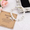 Baptism Gifts for Girl Cross Pearl Bead Bracelet Girls Christening