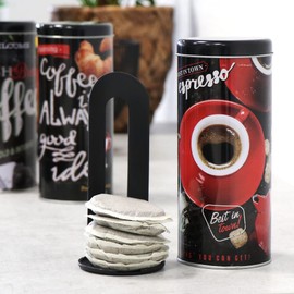 com-four® Coffee Pod Tins, Decorative Tin, Storage Containers for Coffee Pods, Coffee Beans