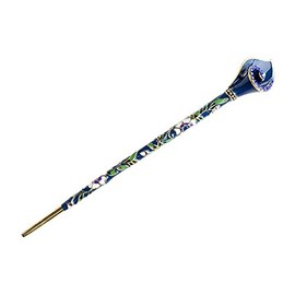 Chinese Vintage Rhinestone Hair Chopsticks Hairpin Chignon Pin Hair Decor flower Hair Clip Metal Hair Stick for Women (Blue)