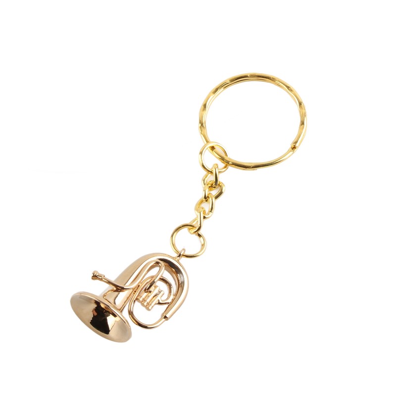 Brass Tuba Key Chain Miniature Golden Musical Instrument Key Chains
