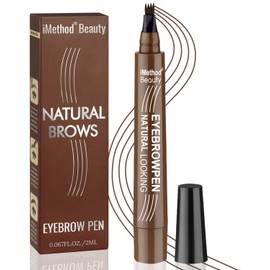 iMethod Eyebrow Pen - Upgrade Eyebrow TattooPen, Eyebrow Makeup, Long Lasting, Waterproof and Smudge-proof, Dark Brown