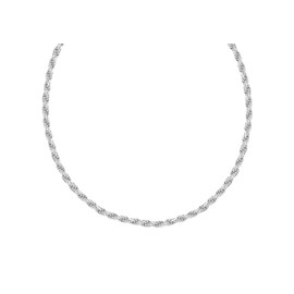 Tuscany Silver Women's Sterling Silver 2.1 mm Diamond Cut Rope Chain Necklace of Length 51 cm/20 Inch