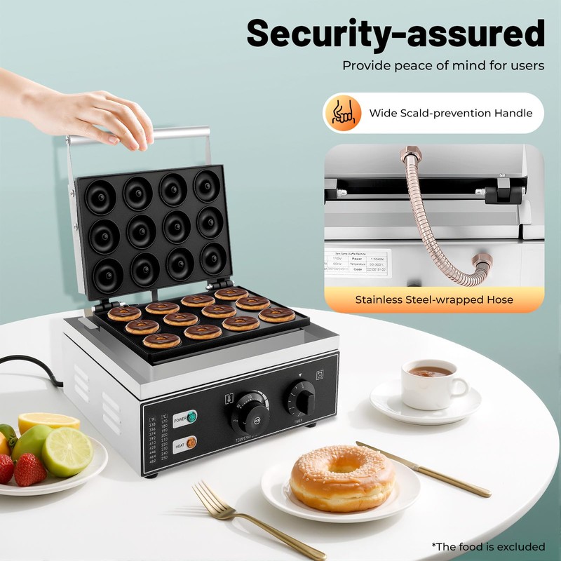 LIAPDG 1550w 110v Doughnut Baker Maker Machine, Double-Sided Heating Mini