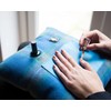 Manicure Cushion Nail Pillow CRAGGI Blue Tweed Nail Manicure Pillow