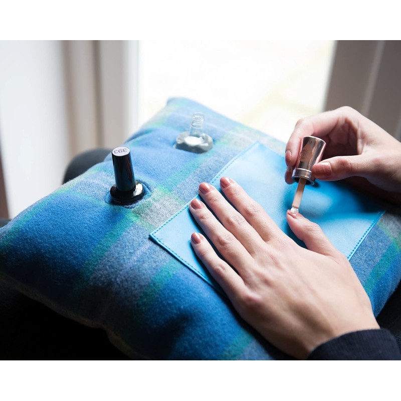 Manicure Cushion Nail Pillow CRAGGI Blue Tweed Nail Manicure Pillow