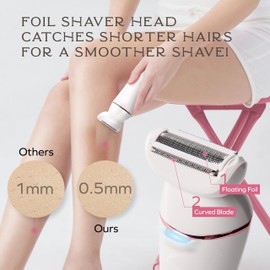 Bella Ciao 10-Piece Rechargeable Epilator Kit for Hair Removal, Facial Hair Remover, Bikini Trimmer, Includes Epilator Head, Foil, Callus Shaver, Facial Brush, and Massage Head