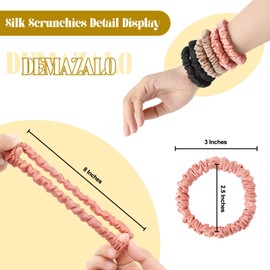 6Pcs Silk Hair Ties Small 22 Momme 100% Pure Mulberry Silk Scrunchies for Women Girls Thin Skinny Hair Sleep Scrunchies No Damage