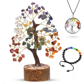 PYOR Chakra Tree Of Life, Crystals, Gifts For Women, Tree Of Life, Gem Tree, Chakra Money Tree, Crystal Trees, House Decor, Crystal Tree Of Life, Pendant Necklace, Chakra Crystal Beaded Bracelet