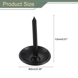 uxcell 100 Pcs Upholstery Tacks, 9 x 13mm Round Head Upholstery Nails Pins Vintage Decorative Furniture Tacks for Chairs Sofas Beds DIY Project, Black