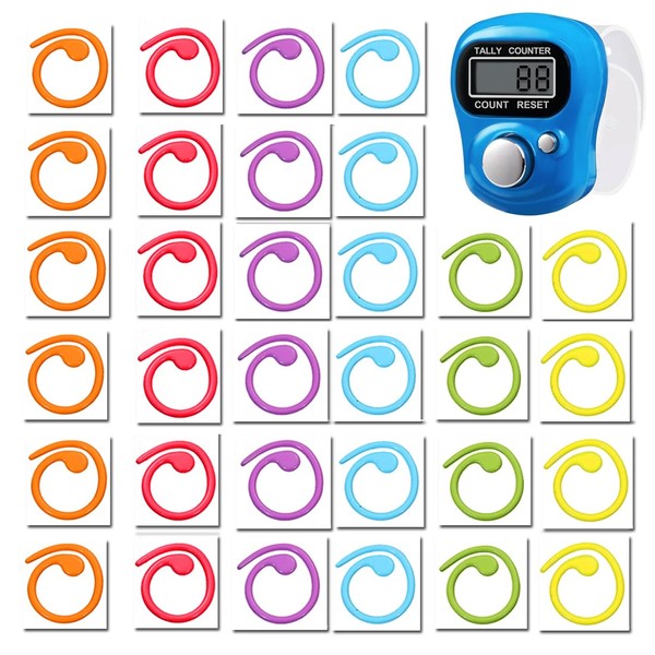 60PCS Metal Stitch Markers,Crochet Knitting Locking Stitch Markers Ring Yarn