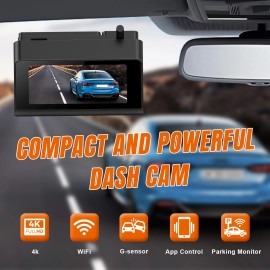 Jack Boss Dash Cam 4K/2.5K Ultra HD Dash Camera for Cars, Support 128G Max