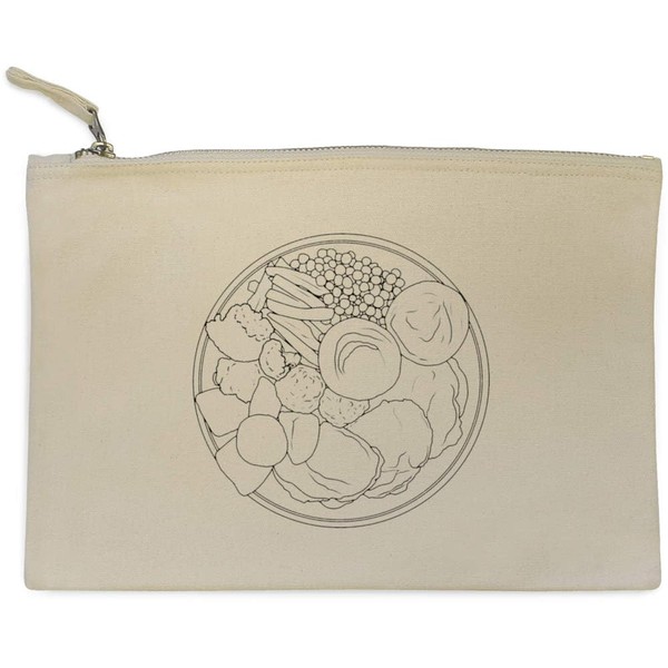 'Roast Dinner Plate' Canvas Clutch Bag/Accessory Case (CL00039080)