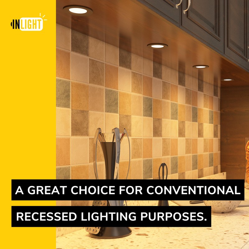 GETINLIGHT 2.75" Under Cabinet LED Puck Lights Kit, Plug-in 12V