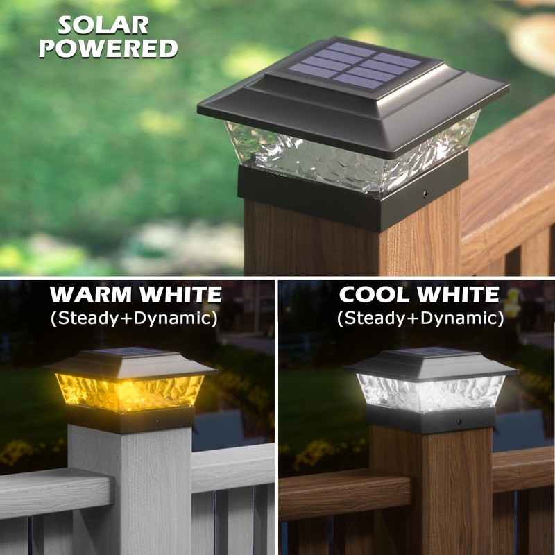 SIEDiNLAR Solar Post Lights Outdoor 12 LEDs 4 Modes Post