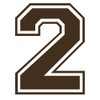 Applicable Pun Varsity Number 2 - Vinyl Decal - Brown