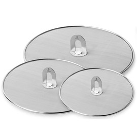 Homestia Splatter Screen for Cooking - Stainless Steel Grease Splatter Guard for Frying Pan, No Cooking Oil Mess No burns, Ultra Fine Mesh Lids Set of 3 (10'', 11.5'' 13'')