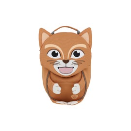 Affenzahn Little Friend Nursery Backpack for 1-3 Years Old Ergonomic Reflective Pull Tongue with Name Plate Cat - Brown, Cat - Brown, Unit size, Backpack