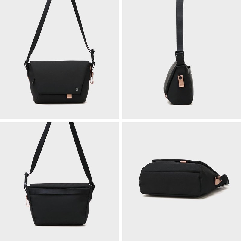 MIREST MLS940 Hutte Messenger Bag, S Shoulder Bag, Black(BK)