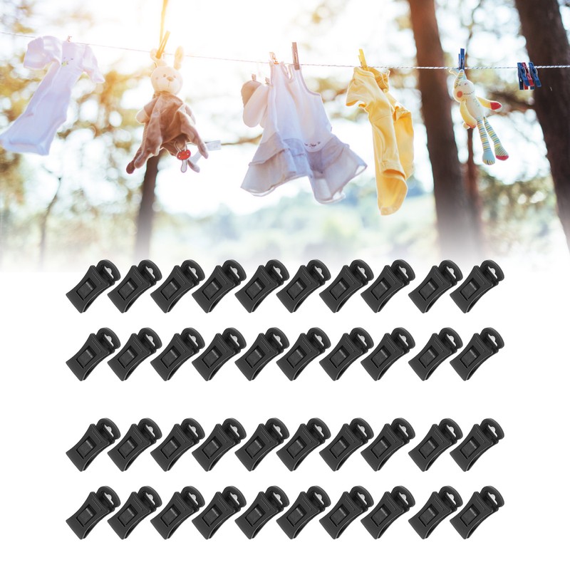 40Pcs Plastic Non Slip Clothespins Sock Laundry Clips with Hanging