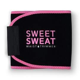 Sweet Sweat Ab Trainer for Women and Men - Sweat Band Waist Trainer Belt for High Intensity Training and Gym Workouts, 5 Adjustable Sizes - Black/Pink:_Medium Yellow_M