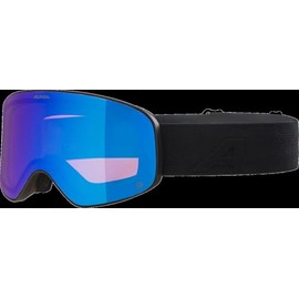 ALPINA LADIS Q Mirrored, Contrast-Enhancing OTG Ski Goggles with 100% UV Protection for Adults, Matte Black, One Size