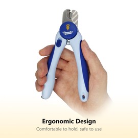 Thunderpaws Professional-Grade Dog Nail Clippers with Protective Guard and Safety Lock (Medium to Large Breeds, Blue)
