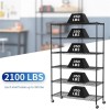 Bowery Hill Modern 6-Tier Metal Shelf with Mounted Wheels in