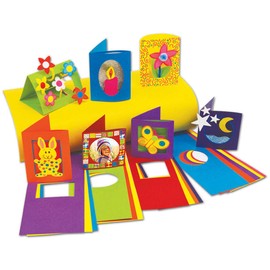 Springboard Coloured Aperture Card Making Kit - Blank Cards Multipack for All Occasions - Card Making Supplies for Children and Adults - Thank You Cards, Greetings, Birthday - 40-Pack - Assorted