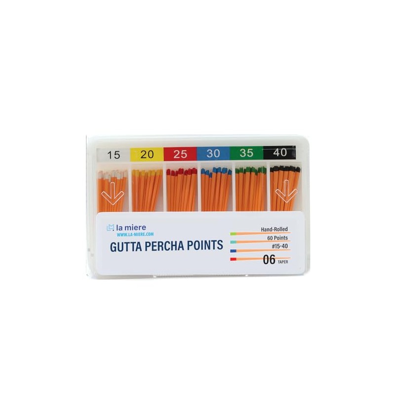 LA MIERE Dental Gutta percha de ropa Points .06 cónico,