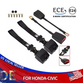 Celepoir 3 Point Safety Adjustable Seat Belt Straps Car Vehicle Belt for Honda-Civic