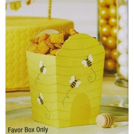 Holiday Decor Beehive and Bumblebees Loot Party Favor Boxes - 8 Count - 3 x 4.875 Inch Assembled