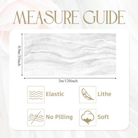 Wokceer Cheesecloth Table Runner 10FT Ivory White Boho Gauze Fall Christmas Cheese Cloth Table Runner for Party Thanksgiving Rustic Sheer Table Runners for Baby Bridal Shower Wedding Easter Table