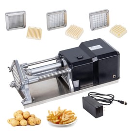Rismanor Electric Commercial French Fry Cutter Machine With 3 Size Stainless Steel Replaceable Blades Professional Potato Chipper Blades Dicer For Potatoes And Vegetables