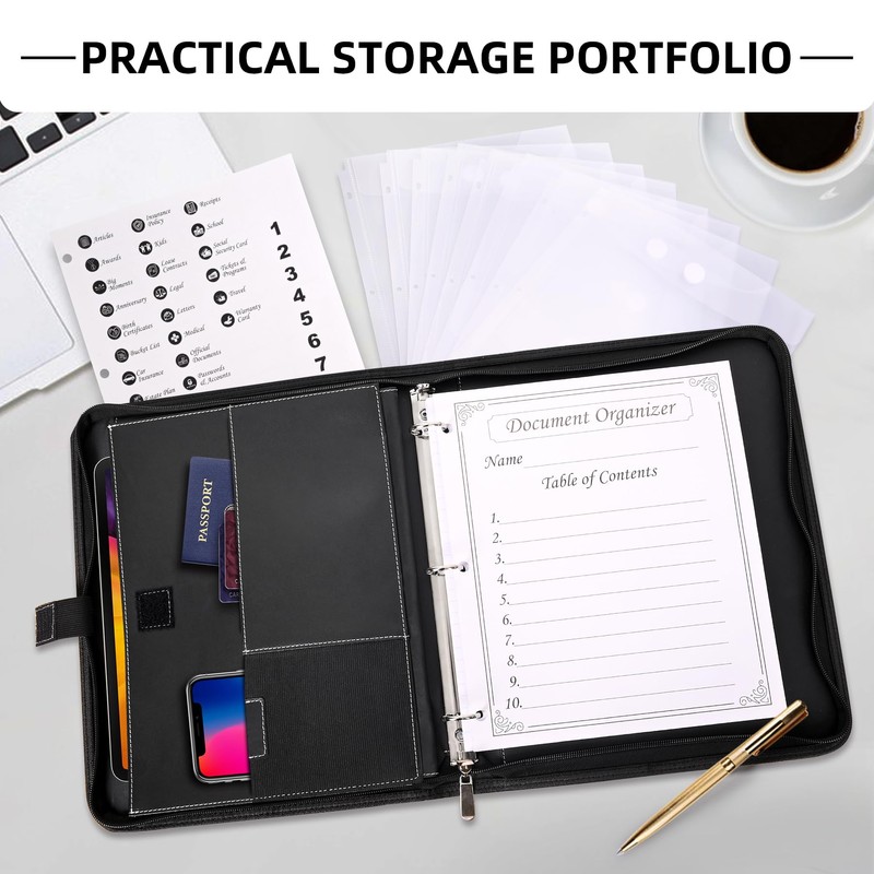 Antner Important Document Organizer Zipper Binder Family Life Emergency Portfolio
