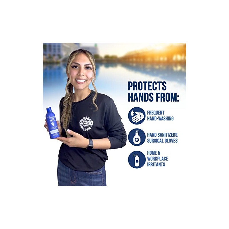 Guantes en una loción de protección para botellas (One- 2