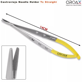 OROAX Microsurgical Castroviejo Needle Holder TC Micro Surgery Suture Forceps OROAX
