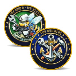 Navy Seabees Challenge Coin - We Build We Stand Navy Builder Coin