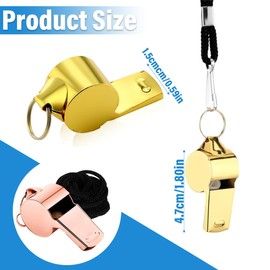 WeddHuis 2 Pieces Stainless Steel Whistle Referee with Lanyard for Physical Education, School Sports, Dog Training