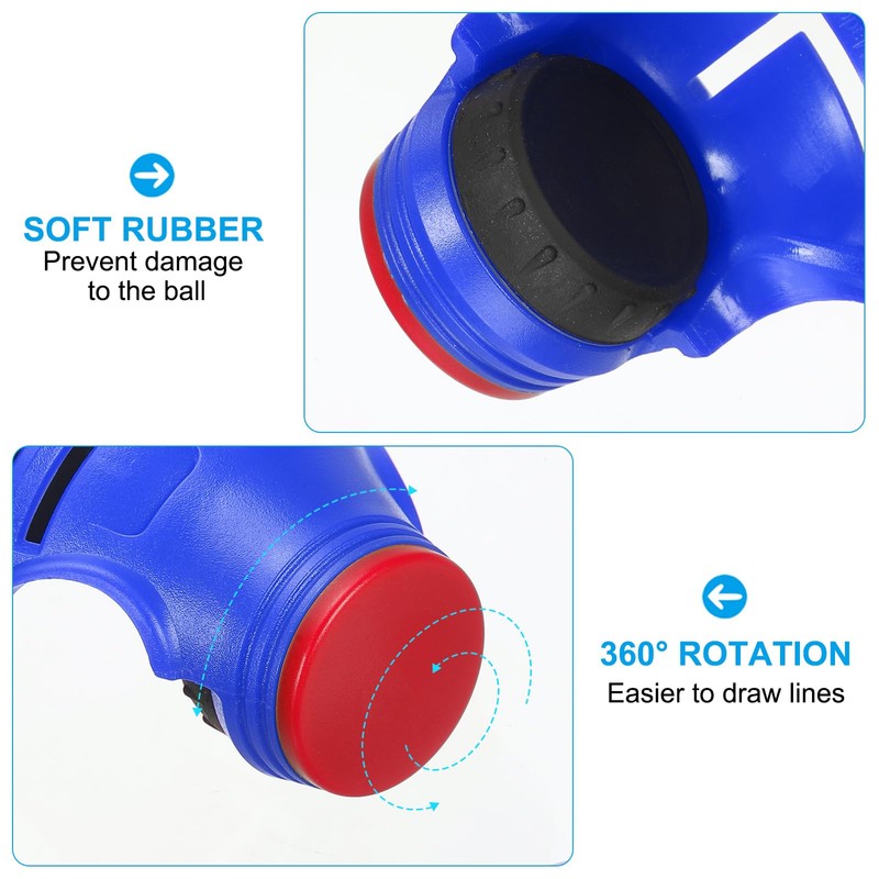 PATIKIL ゴルフボールマーカーステンシル 360度トリプルトラッ クゴルフボールアラインメントマーキングツール ラインドローイングマーカー 男性 女性用 ブルー/レッド