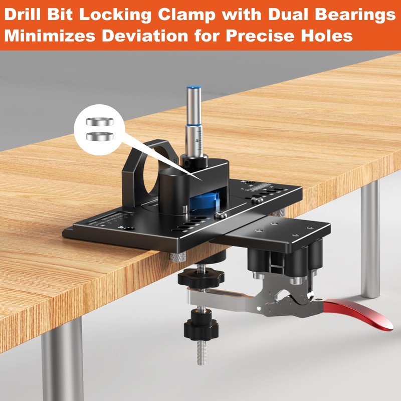Puriwood Metal Concealed Hinge Jig with Quick Clamp and Dust