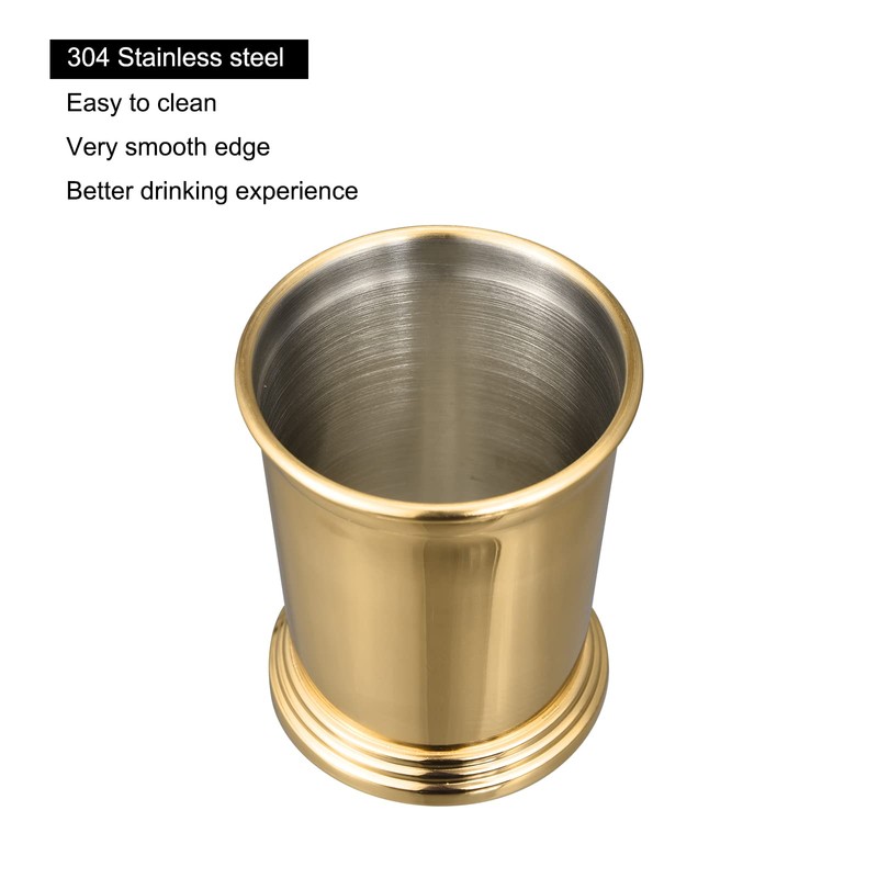 sourcing map Mint Julep Cup, Stainless Cocktail Cup Tumbler 350ml