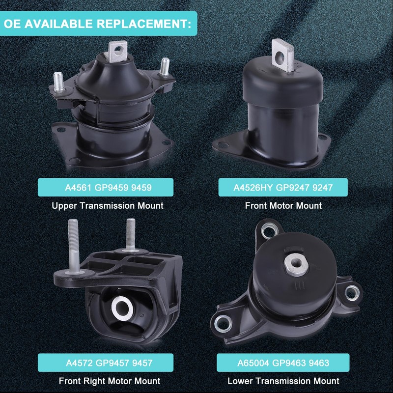 Slakerbe 4PCS Engine Motor Mount Set fit for Honda Acura