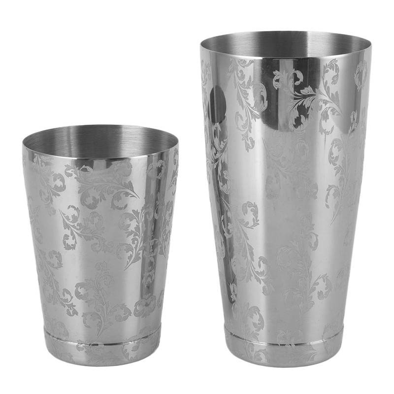 Stainless Steel Cocktail Shaker Engraved Martini Shaker Silver Japanese American