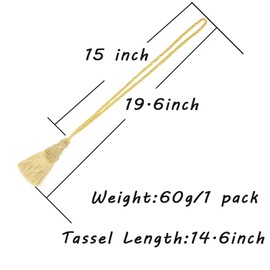 Fenghuangwu 2 Pack Curtain Tie Backs Rope Tassels for Curtains Drape tiebacks Handmade Outdoor Home and Outdoor Decorative (Gold, 2p)