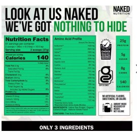 Naked Nutrition VANILLA PEA PROTEIN POWDER - 5LB - VEGAN - Non GMO