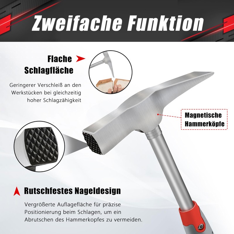 600g Steel Pipe Handle R-Type Brick Hammer