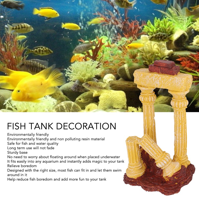 Roman Column Aquarium Decoration Resin Simulation Reusable Fish Tank Landscape