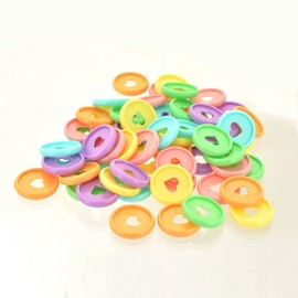 MaoNativey 24 Pieces 35 mm Plastic Book Binder Discbound Expansion Discs, Heart Binder Rings Mushroom Hole for DIY Notebooks, 6 Colours