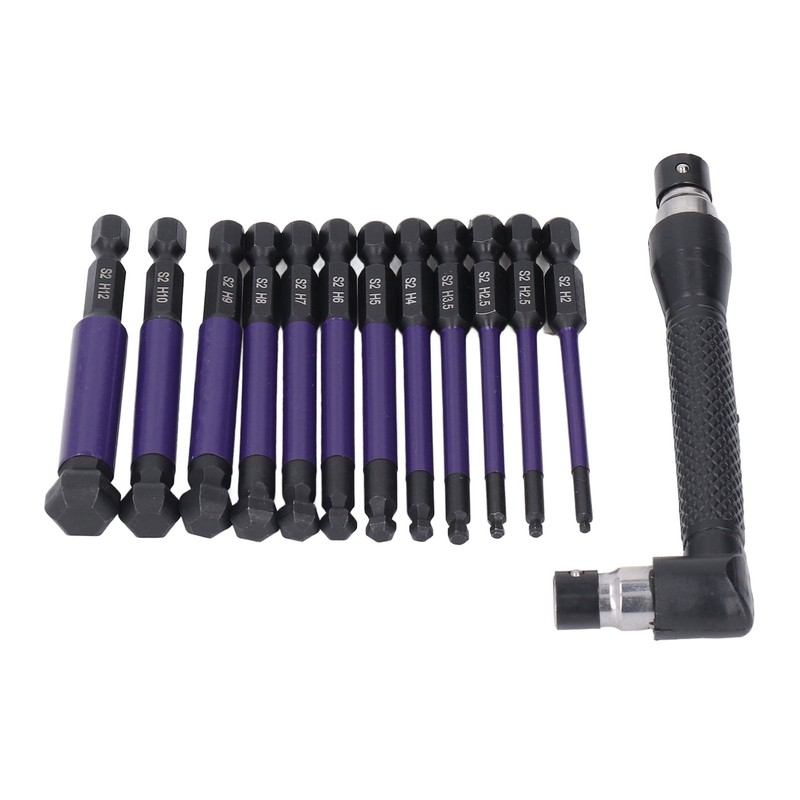 13PCS Set Hex Ball Bit Set 1/4 S2 Alloy Steel